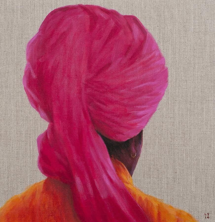 Pink Turban, Orange Jacket, 2014 Oil On Canvas Photograph by Lincoln Seligman