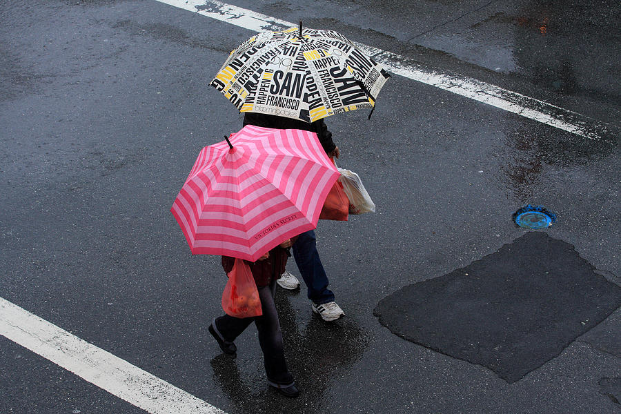 Pink Umbrella On A San Francisco Street Photograph by Aidan Moran