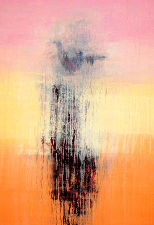 Untitled Painting - Pinkish Abstract by Durgesh Birthare