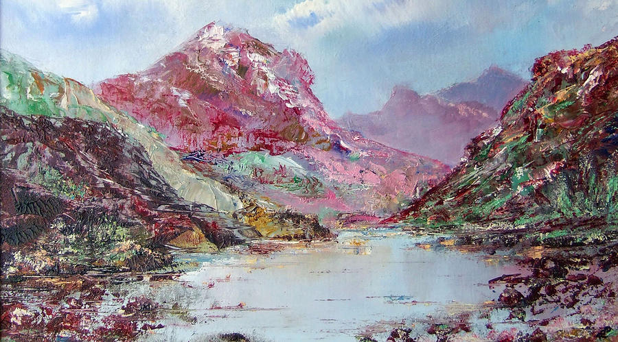 Pink Mountain Dream Painting by Richard James Digance