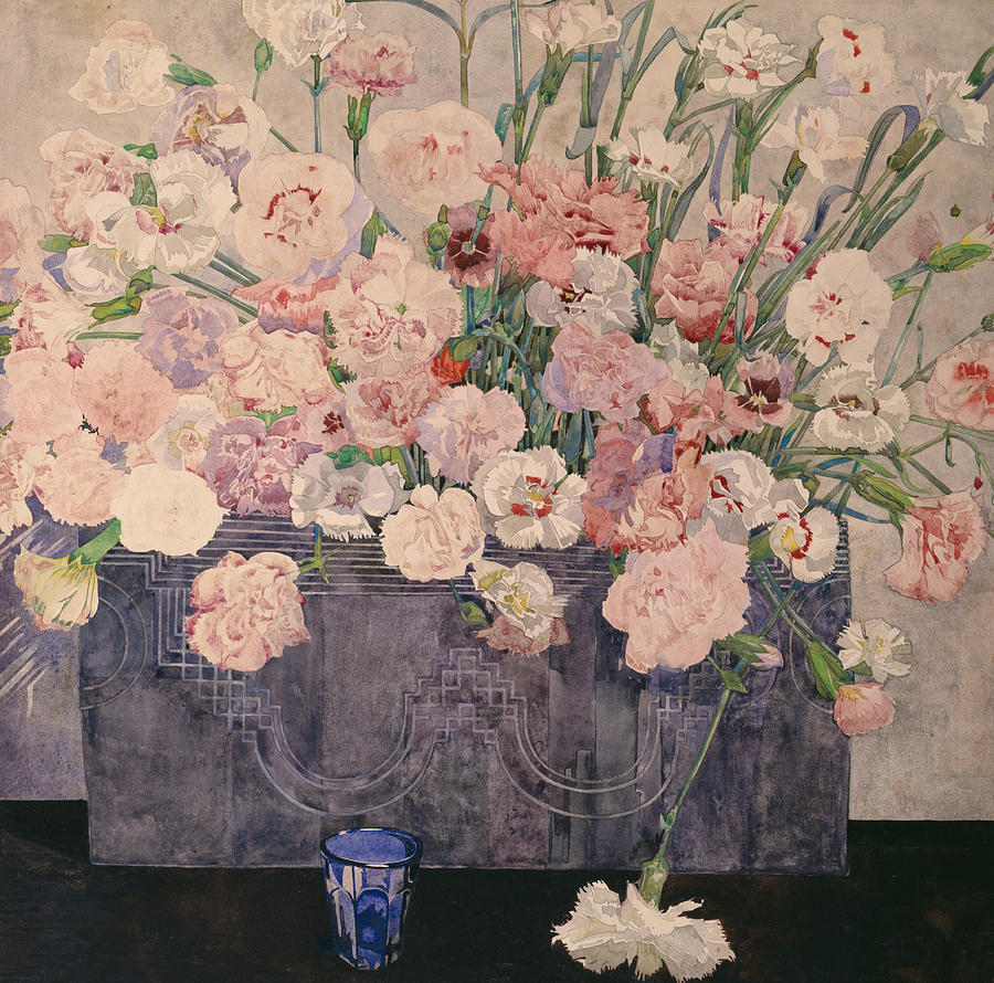 Pinks Painting by Charles Rennie Mackintosh