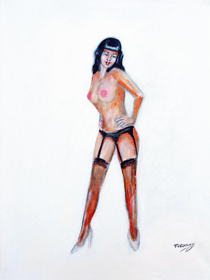 Pinup Girl Painting by Tom Conway