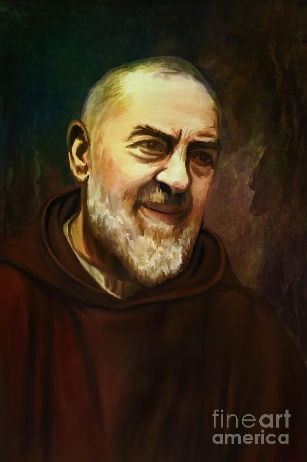 Pio of Pietrelcina Painting by Andrzej Szczerski - Pixels