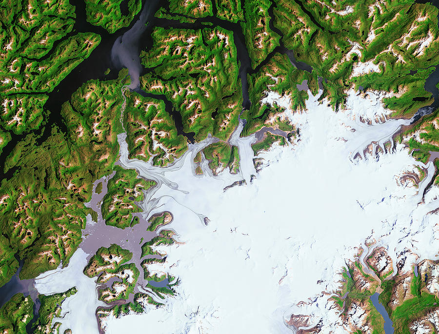 Pio Xi Glacier, Chile, Satellite View Photograph by Science Source ...