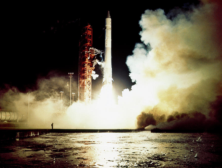 Atlas-centaur Photograph - Pioneer 11 Launch by Nasa/science Photo Library