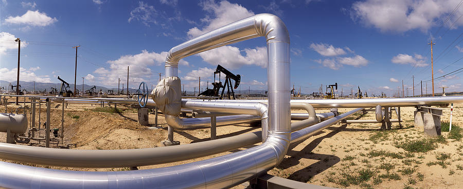 Pipelines On A Landscape, Taft, Kern Photograph by Panoramic Images