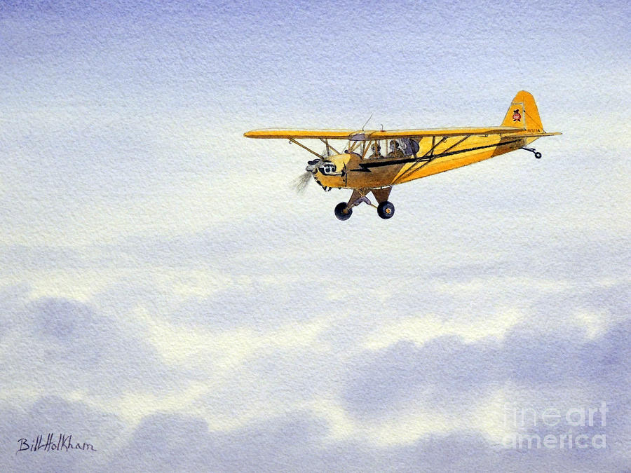 Piper J-3 Cub Painting by Bill Holkham
