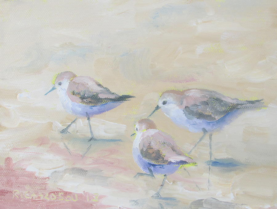 Bird Painting - Pipers Three by Susan Richardson