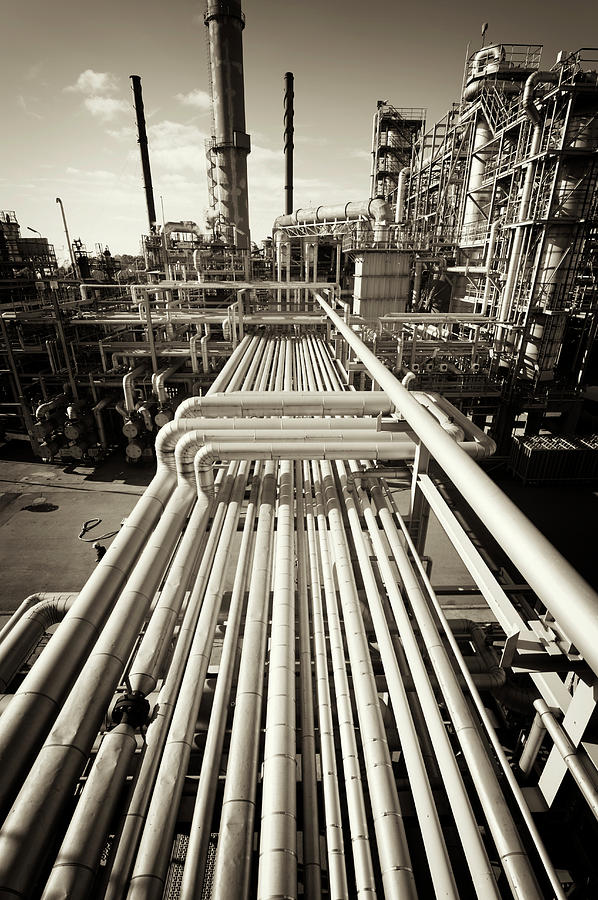Pipework On An Oil And Gas Refinery Photograph by Christian Lagerek/science Photo Library