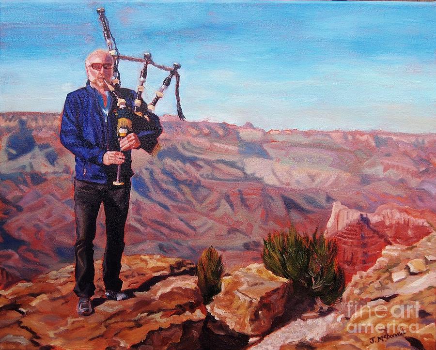 Piping at the Grand Canyon Painting by Janet McDonald