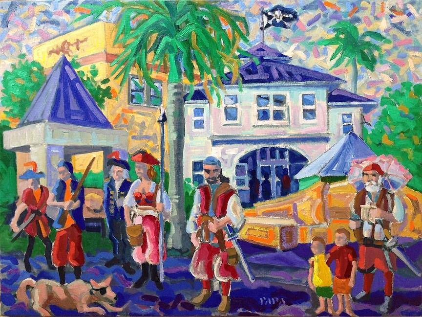 Pirates Painting - Pirate Festival 2013 by Ralph Papa