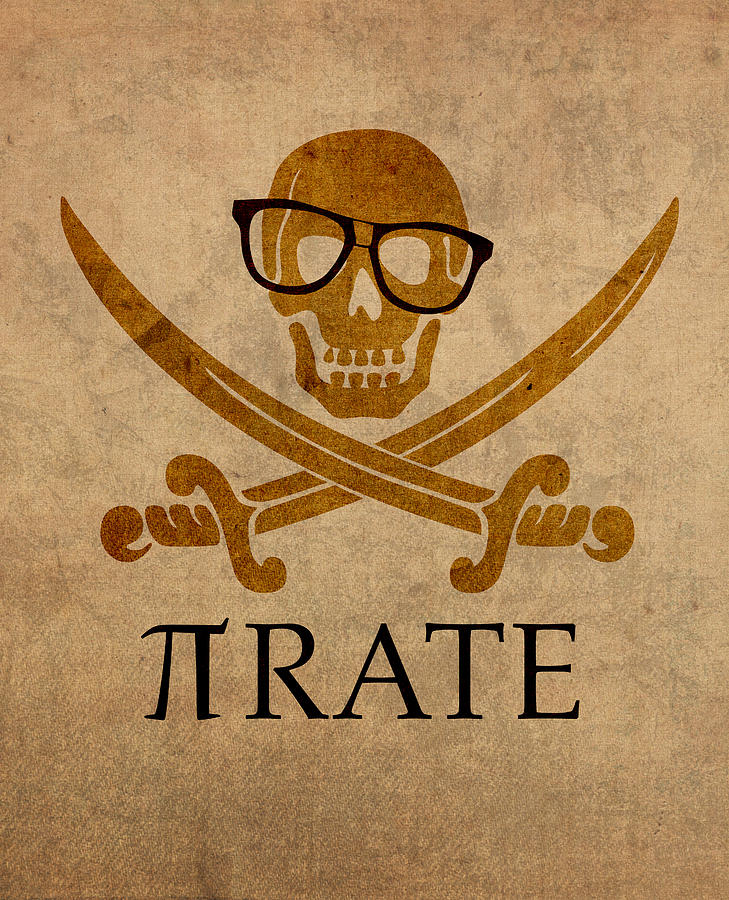 Pirate Math Nerd Humor Poster Art Mixed Media by Design Turnpike