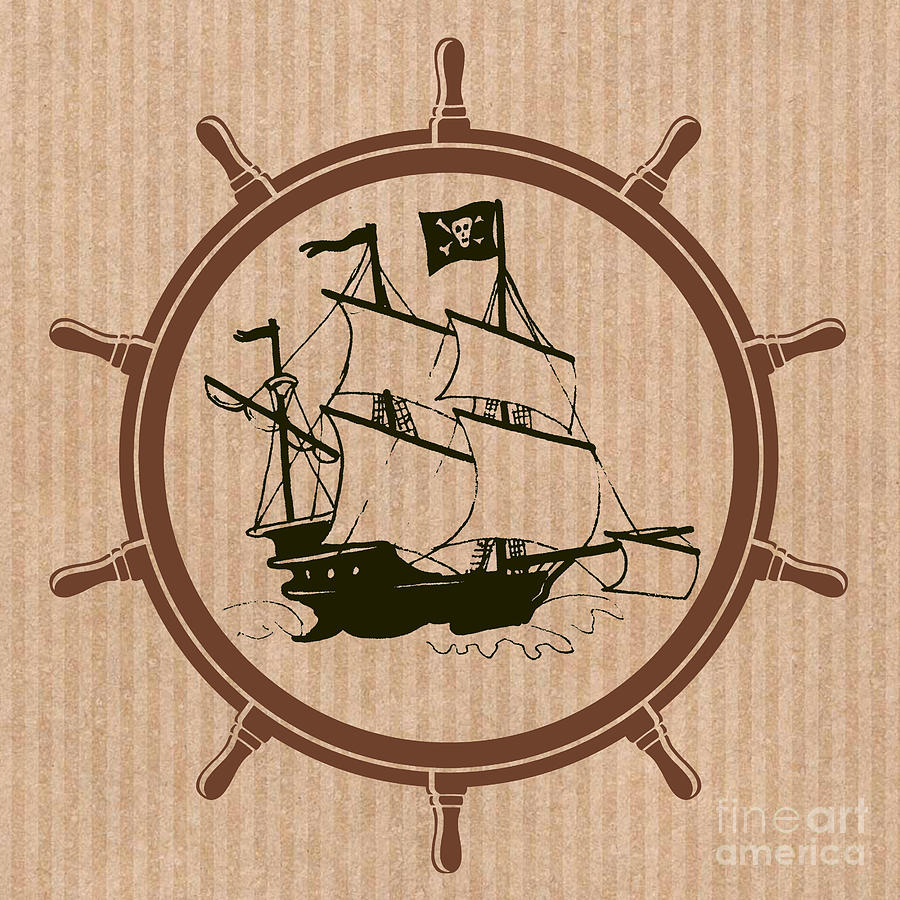 Pirate Ships Wheel Digital Art by Mindy Bench
