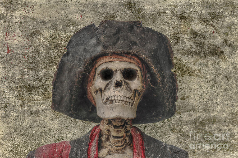 Skeleton Digital Art - Pirate Skeleton Mug Shot by Randy Steele