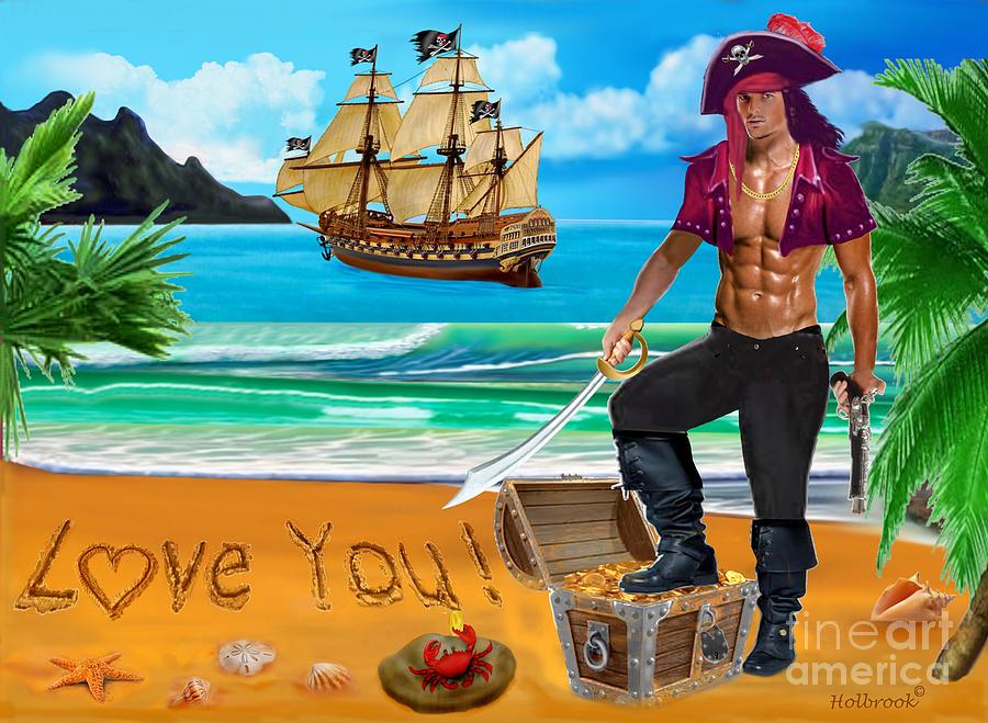 Pirate Stud Wishes You Love Digital Art by Glenn Holbrook