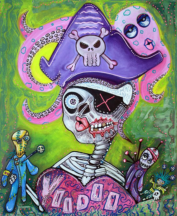 Octopus Painting - Pirate Voodoo by Laura Barbosa