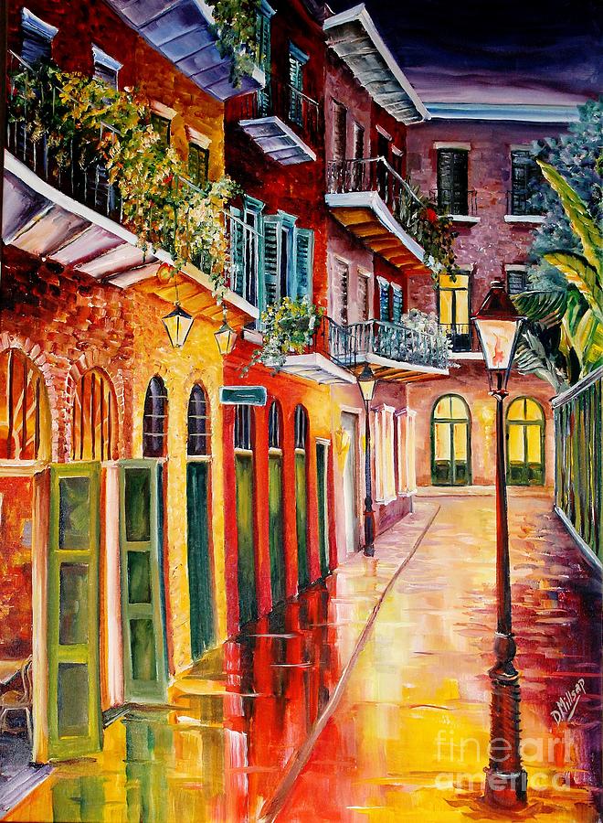 Pirates Alley by Night Painting by Diane Millsap