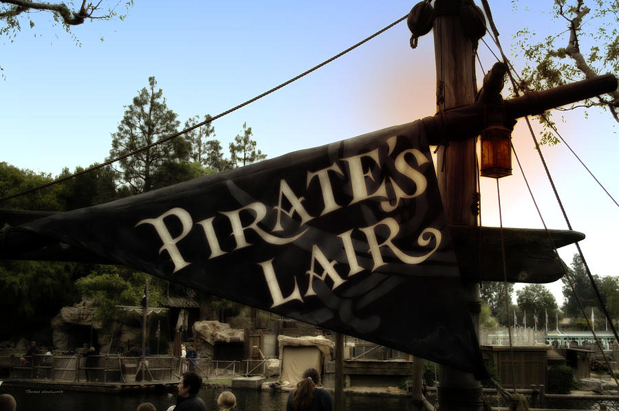 Goat Photograph - Pirates Lair Signage Frontierland Disneyland by Thomas Woolworth