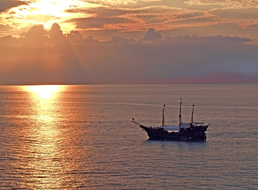 Sunset Photograph - Pirates of Puerto Vallarta by Carolyn Burns Bass