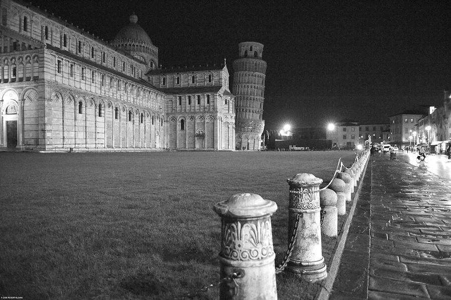 Pisa At Night Pyrography by Robert Klemm