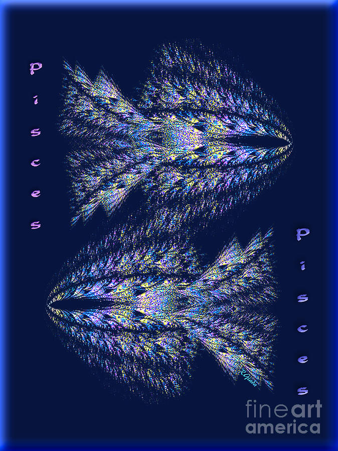 Pisces - zodiac art by Giada Rossi Digital Art by Giada Rossi