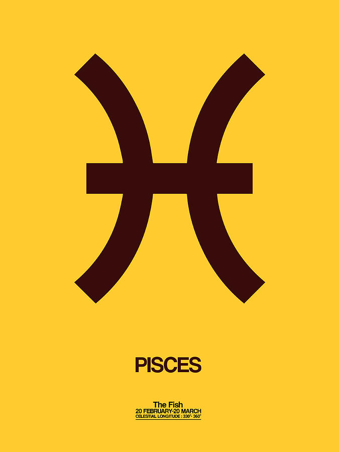 Pisces Digital Art - Pisces Zodiac Sign Brown by Naxart Studio