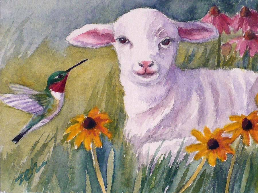 Pissaro and the Lamb Painting by Janet Zeh