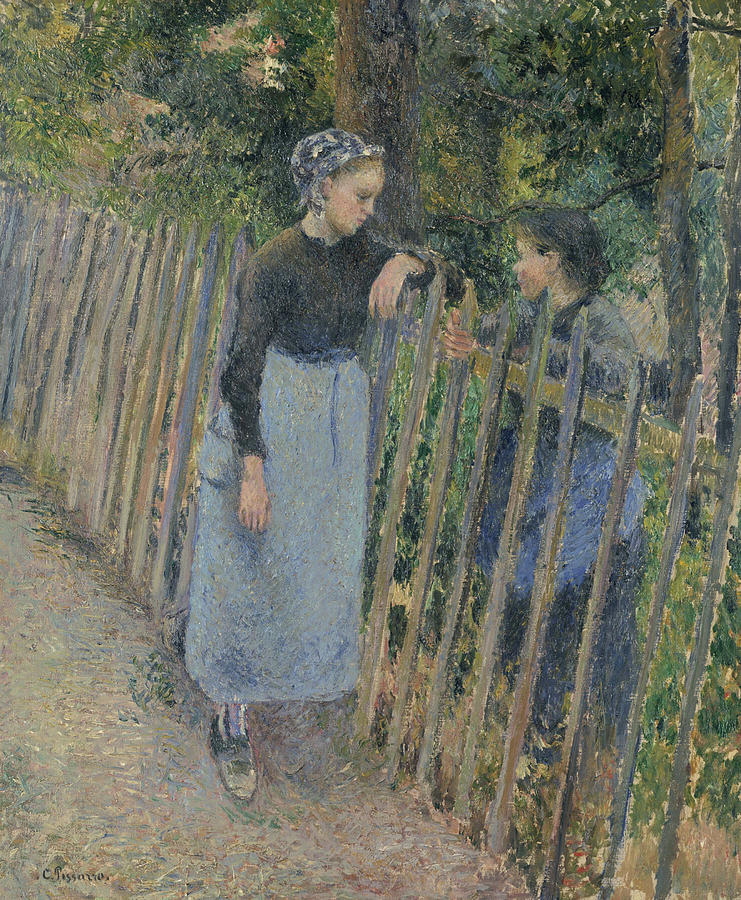 Conversation #9 Painting by Camille Pissarro