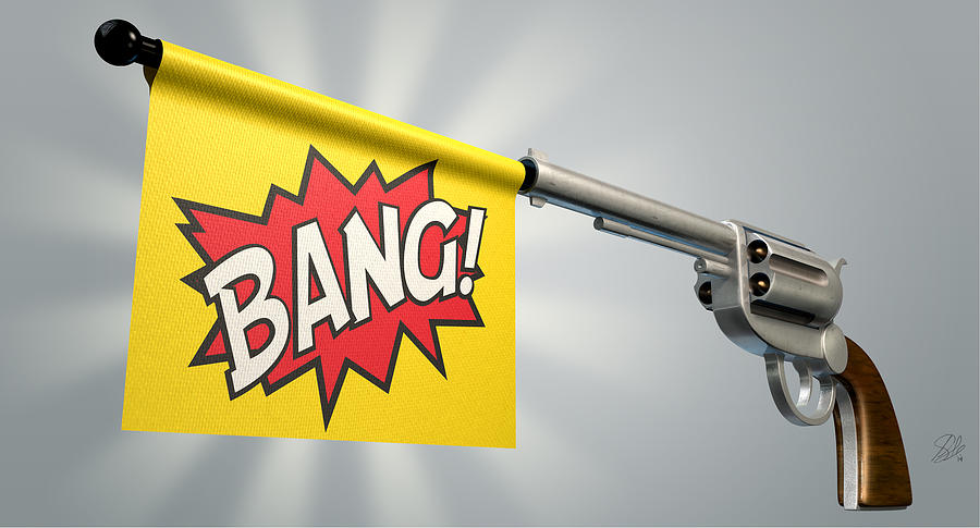 Pistol Bang Flag Digital Art by Allan Swart - Pixels