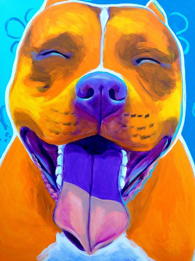 Dog Painting - Staffordshire - Mama by Dawg Painter