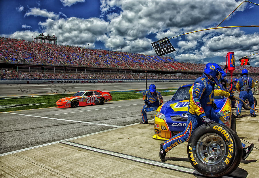 Sports Photograph - Pit Crew in Action at Talladega  by Mountain Dreams