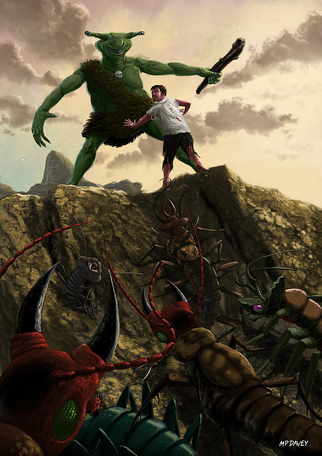 Hulk Digital Art - Pit of Giant Insect Monsters by Martin Davey
