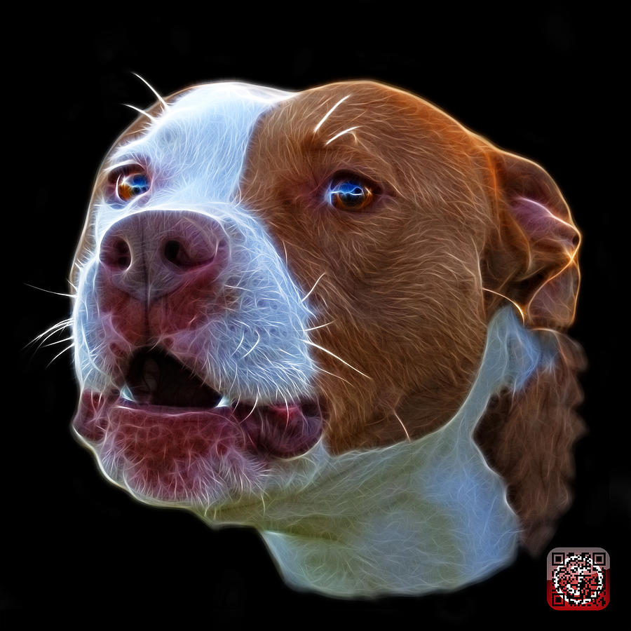 Pitbull 7769 - Bb - Fractal Dog Art Mixed Media by James Ahn
