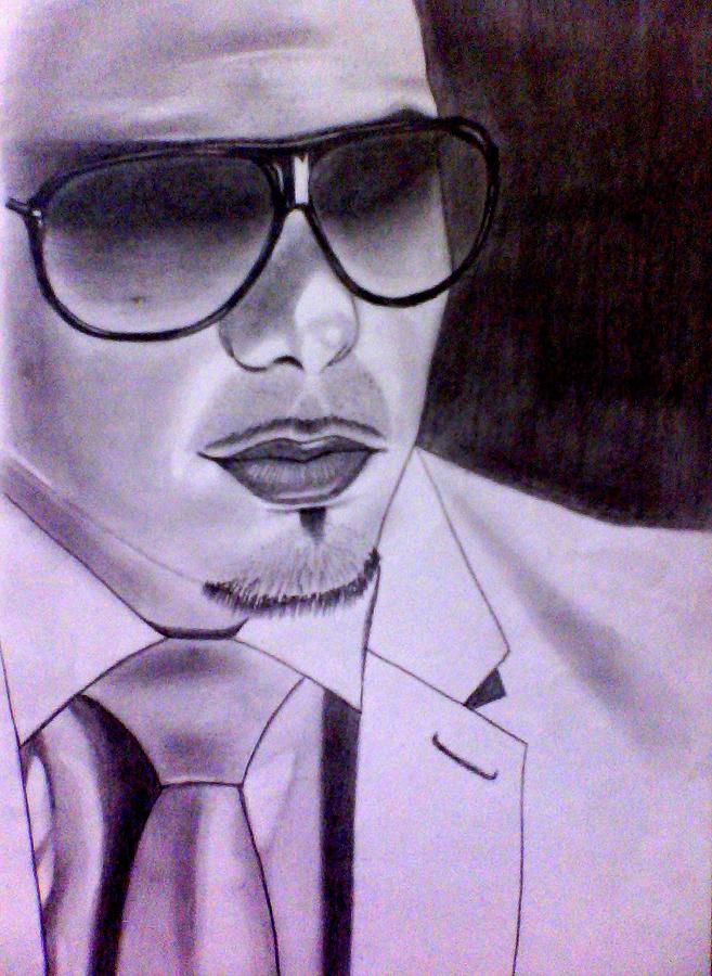 Celebrity Drawing - Pitbull by Mukul Dhankhar