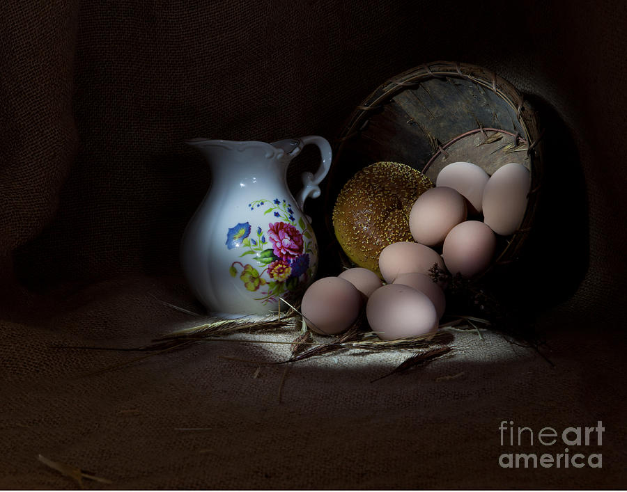 Still Life Photograph - Pitcher And Eggs by Cecil Fuselier