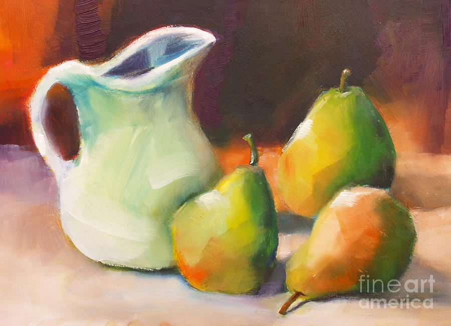 Pitcher and Pears Painting by Michelle Abrams