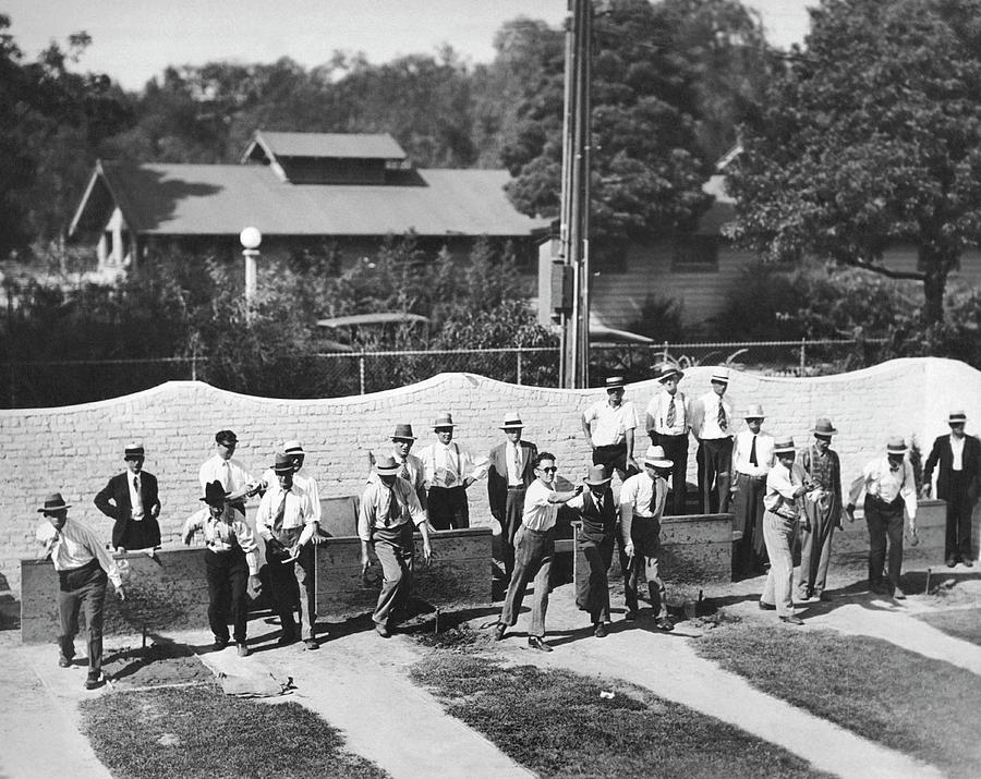 Pitching Horseshoes In LA Photograph by Underwood Archives