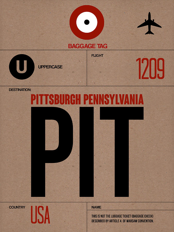 Pittsburgh Digital Art - Pittsburgh Airport Poster 1 by Naxart Studio