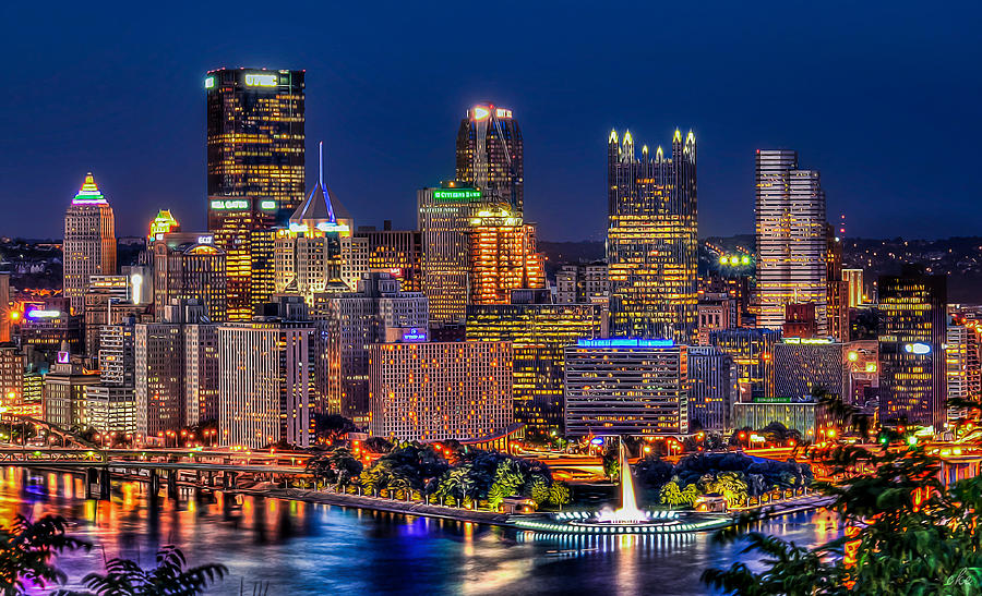 Pittsburgh Photograph - Pittsburgh at Night by Cke Photo Pittsburgh Photograph - Pittsburgh at Night by Cke Photo
