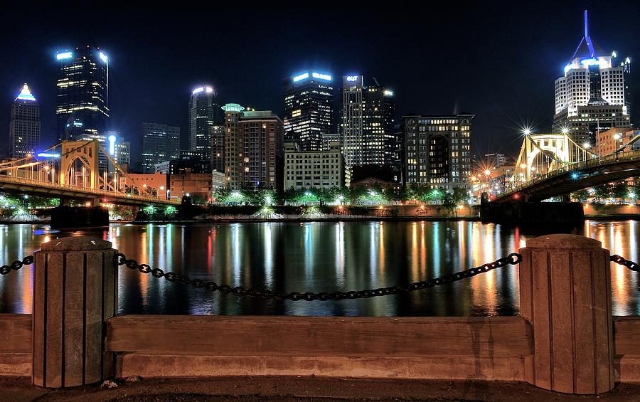 Pittsburgh Photograph - Pittsburgh at Night by Frozen in Time Fine Art Photography