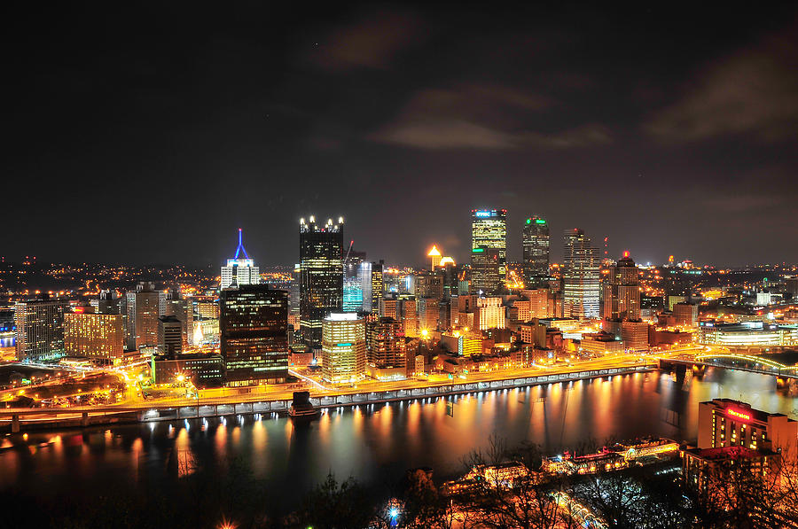 Pittsburgh at night Photograph by Jay Seeley