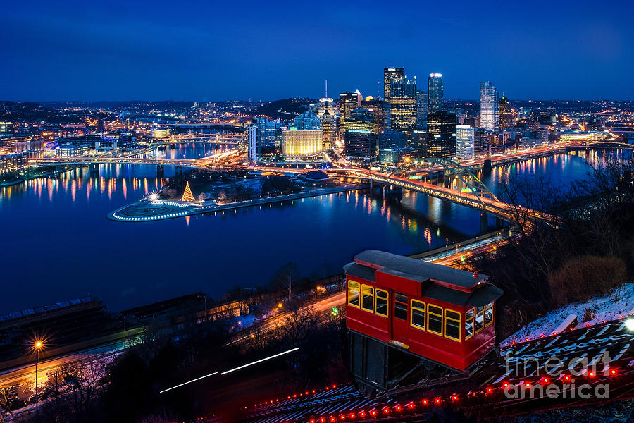 Pittsburgh Christmas Lightup Night Photograph by Ron Marchelletta