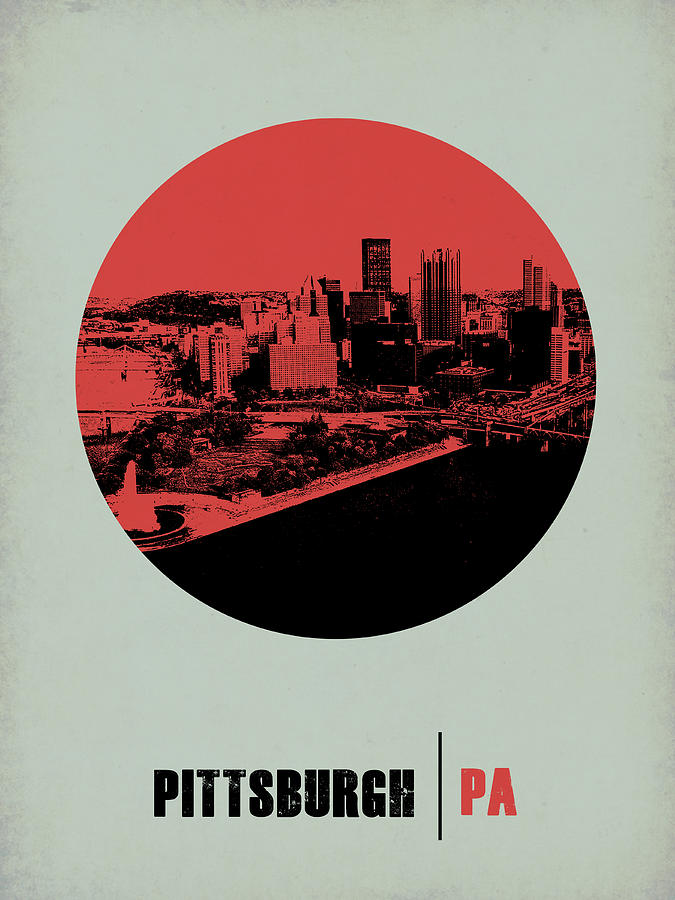 Pittsburgh Digital Art - Pittsburgh Circle Poster 2 by Naxart Studio