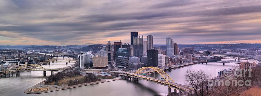 Pittsburgh Skyline Photograph - Pittsburgh In Purple by Adam Jewell