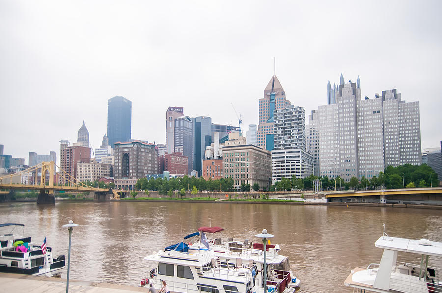 Pittsburgh Pa Skyline On Cloudy Day Photograph by Alex Grichenko