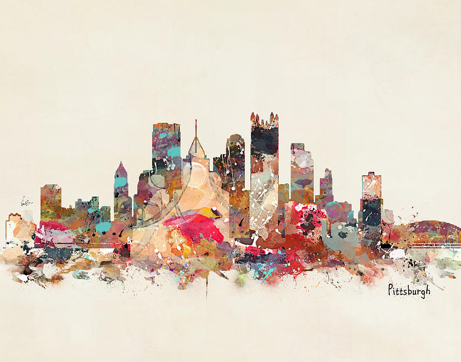 Pittsburgh Skyline Painting - Pittsburgh Pennsylvania by Bri Buckley