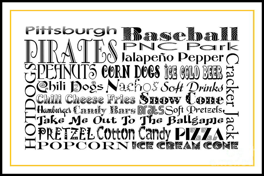 Pittsburgh Pirates BASEBALL Game Day Food 3 Digital Art by Andee Design