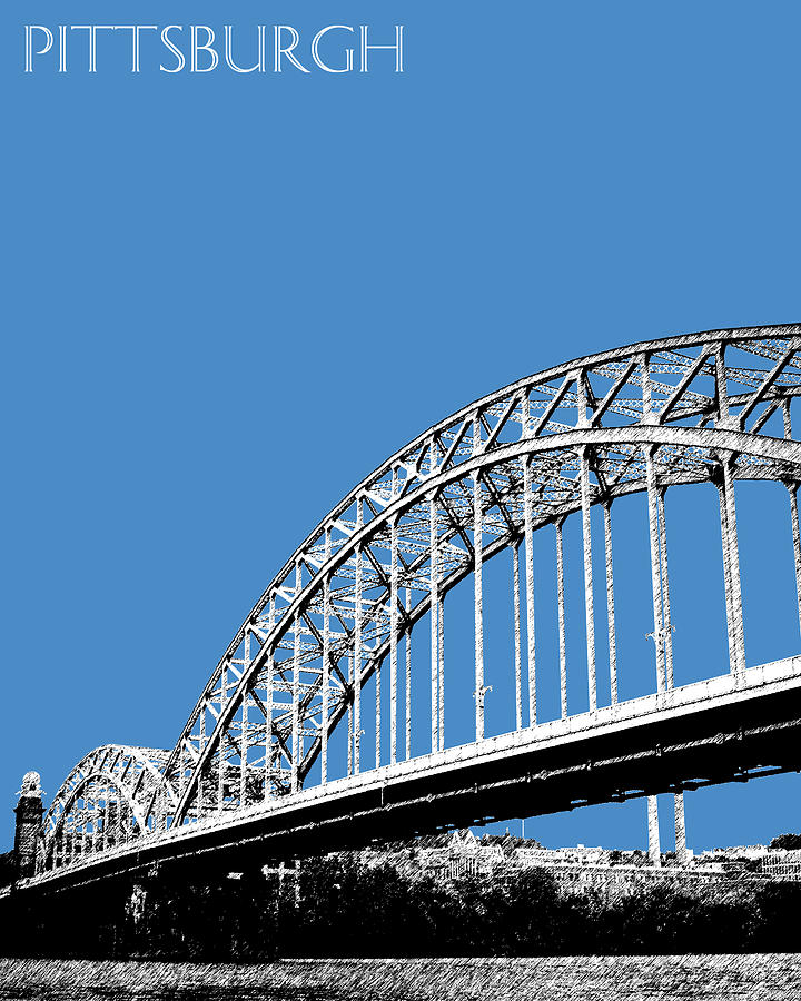 Pittsburgh Skyline 16th St. Bridge - Slate Digital Art by DB Artist