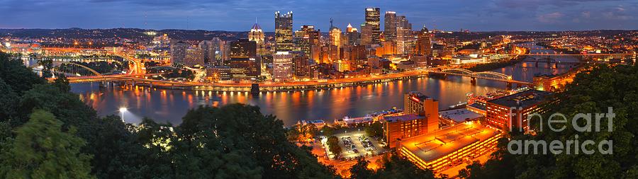 Pittsburgh Skyline Panorama Photograph by Adam Jewell