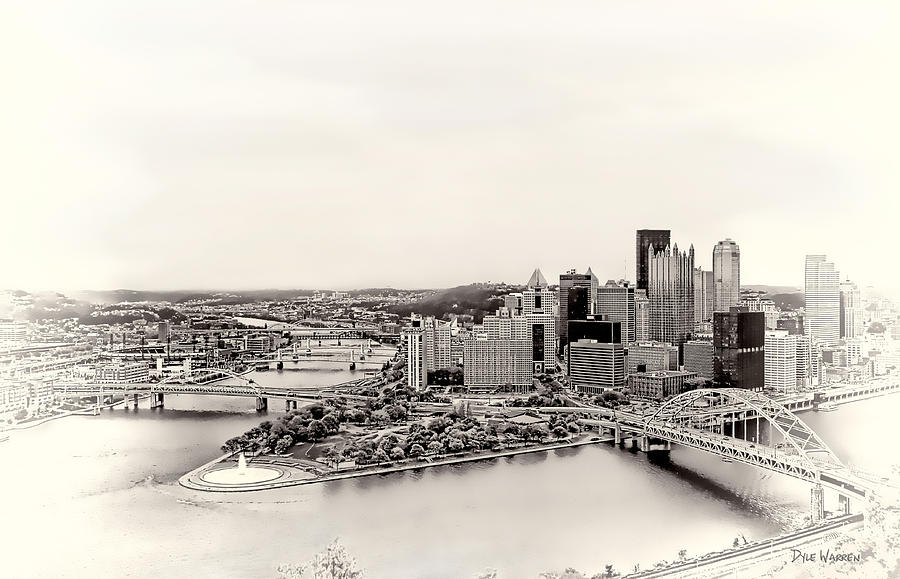 Pittsburgh Skyline - Sepia Photograph by Dyle   Warren